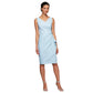 Alex Evenings Women's Slimming Short Ruched Dress with Ruffle (Petite and Regular), Light Blue, 8