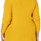 Suéter feminino Alfani com detalhes canelados e botões de pressão, amarelo escuro, tamanho 1X