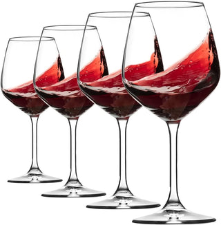 Taças de vinho tinto italiano - 18 onças - Taça de vinho transparente (conjunto de 4) 