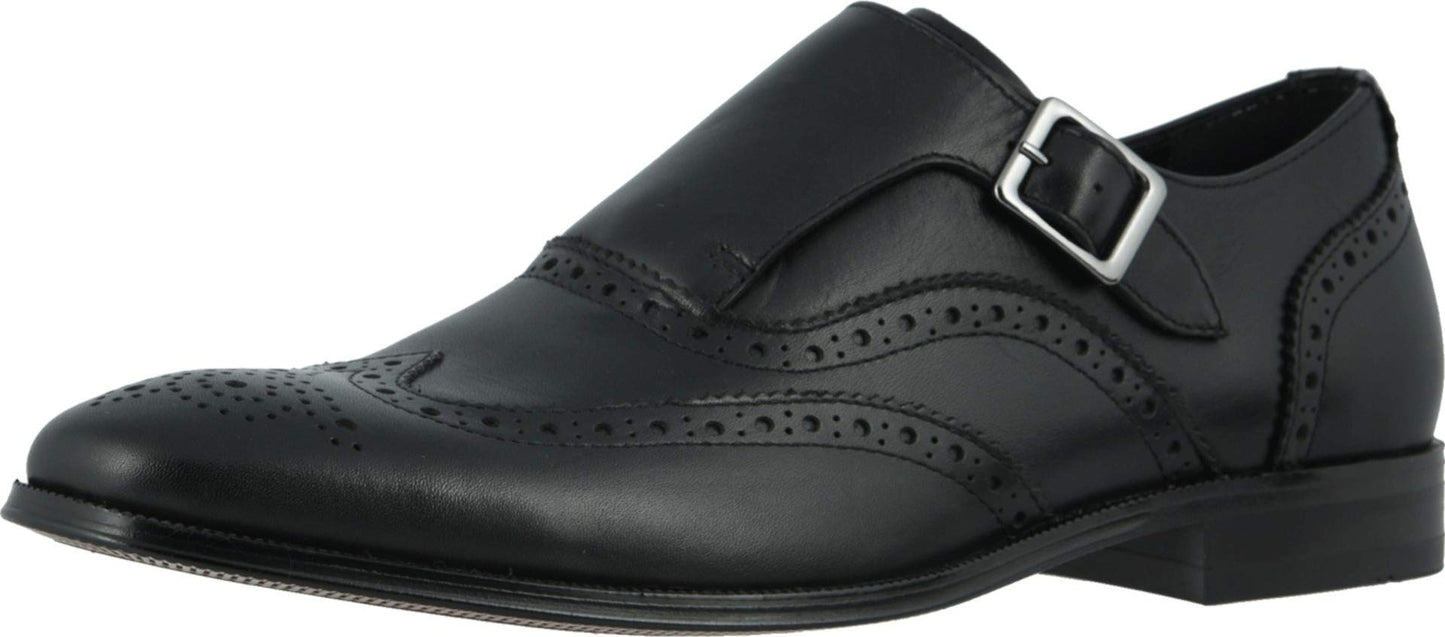 Florsheim Mens Jetson Wingtip Monk Strap Black Slip-On - 12 D