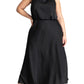 ELOQUII Women's Plus Size Draped Satin Maxi Dress - 22, Black Onyx