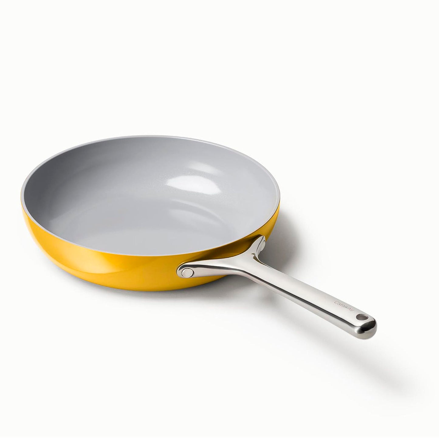 Caraway Nonstick Ceramic Frying Pan 27 qt 105  Non Toxic PTFE  PFOA Free  Oven Safe  Compatible with All Stovetops Gas Electric  Induction  Marigold
