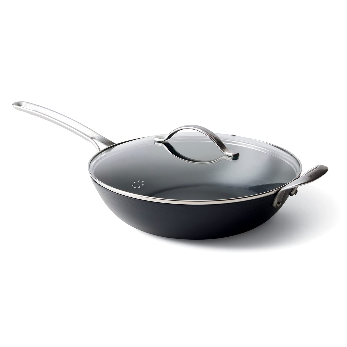 GreenPan x Food 52 Five Two Essentials Carbon Steel 12 Wok with Foldable Rack PFASFree Multi Clad Induction Dishwasher Safe Oven Safe Black