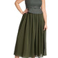 ELOQUII Women's Plus Size Strapless Flowy Maxi Dress - 24, Winter Moss