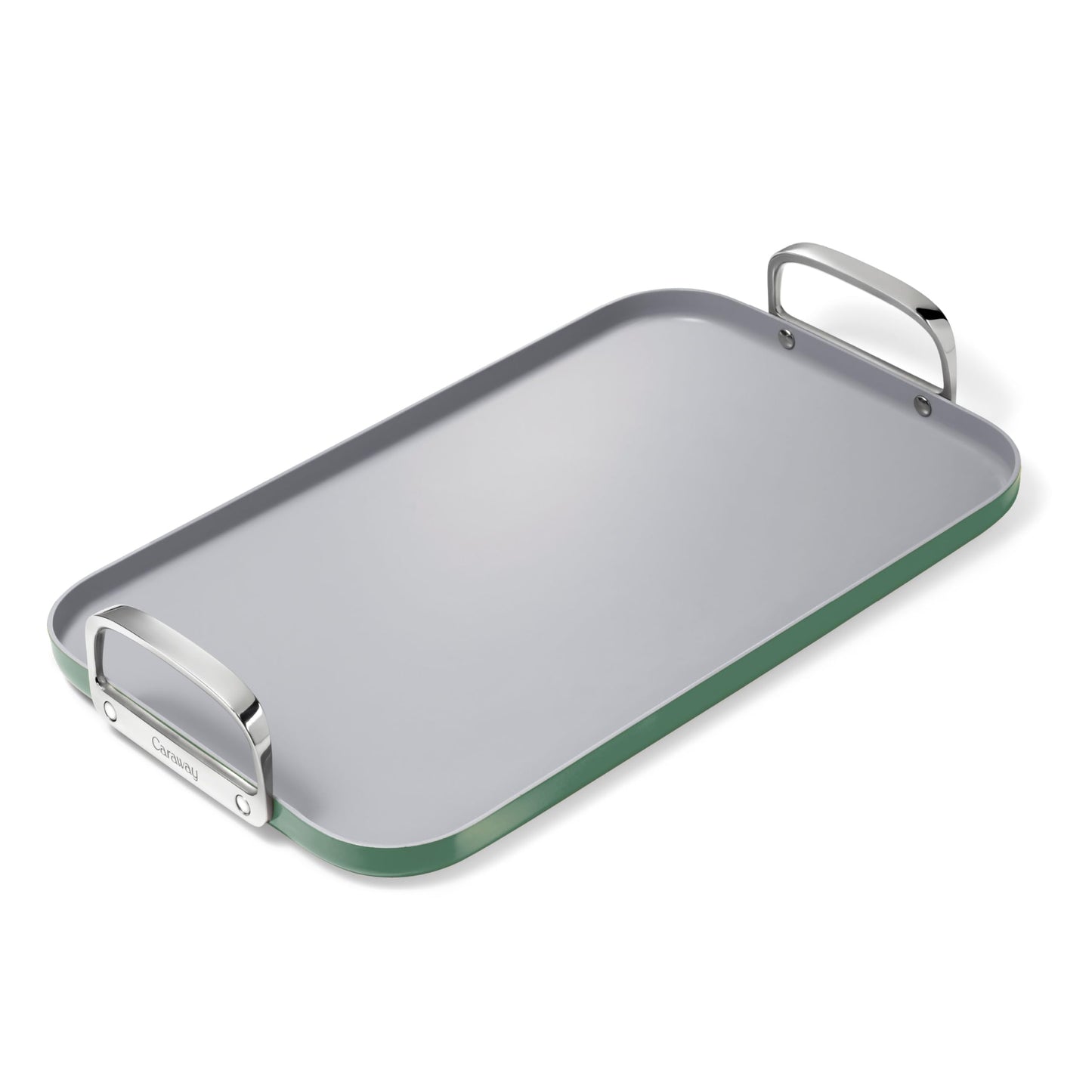 Caraway Double Burner Griddle  19x12 Griddle Pan  NonStick Ceramic Coated  Non Toxic PTFE  PFOA Free  Oven Safe  Compatible with All Stovetops  Sage