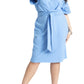 ELOQUII Women's Plus Size Cross Front Flutter Sleeve Dress - 18, Azure Blue