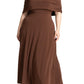 ELOQUII Women's Plus Size Off The Shoulder Maxi Dress - 22, Potting Soil