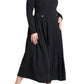 ELOQUII Women's Plus Size Eupalette Dress with Pleats - 16, Black Onyx