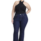 ELOQUII Women's Plus Size High Rise Crop Bootcut Jean - 14, Dark Wash