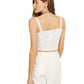 Danielle Bernstein Womens Sweetheart Sleeveless Crop Top White 12