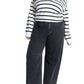ELOQUII Women's Plus Size Dart Detail Barrel Leg Jean - 14, Vintage Black Wash