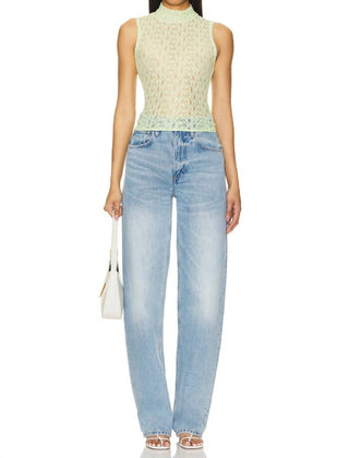 Frame - Mesh Mockneck Top