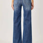 Risen - Frayed Hem Wide Leg Jeans