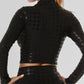 Noli - Houndstooth Tone Long Sleeve Top