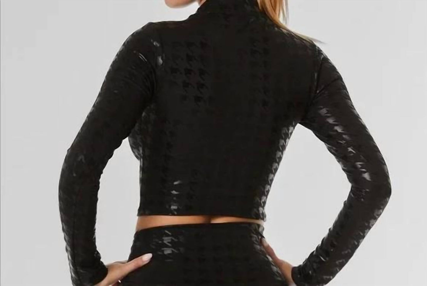 Noli - Houndstooth Tone Long Sleeve Top