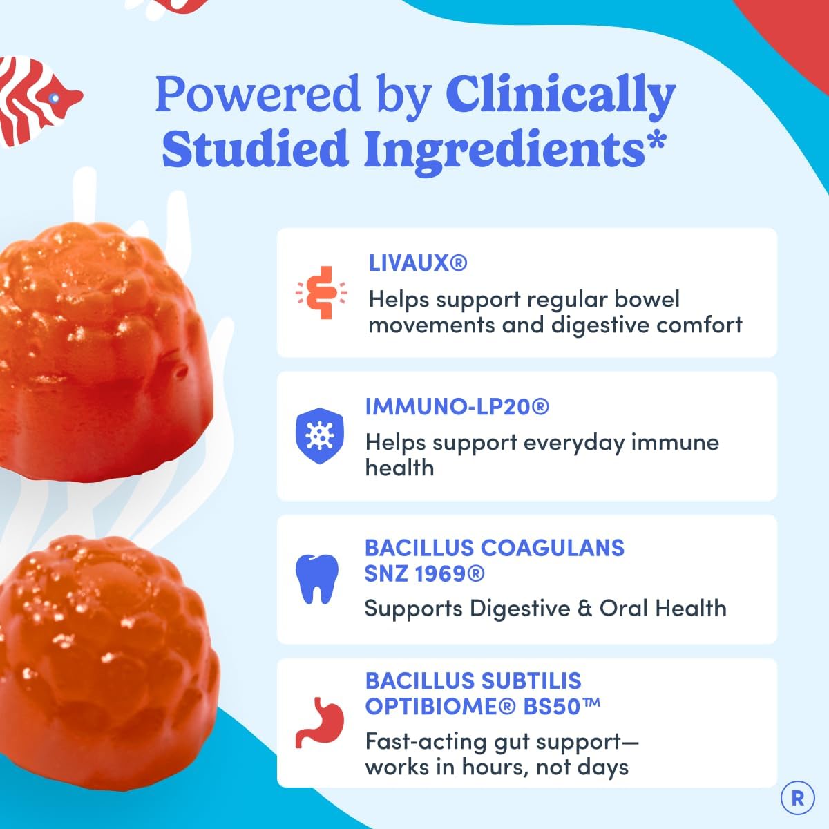 FIRST DAY Vitamins for Teens 3-in-1 Probiotic Gummies - Prebiotic + Probiotic + Postbiotic for Teens Girls & Boys 12-17 – Skin Health, Digestive & Oral Health, Immunity, Energy – 30-Day Supply
