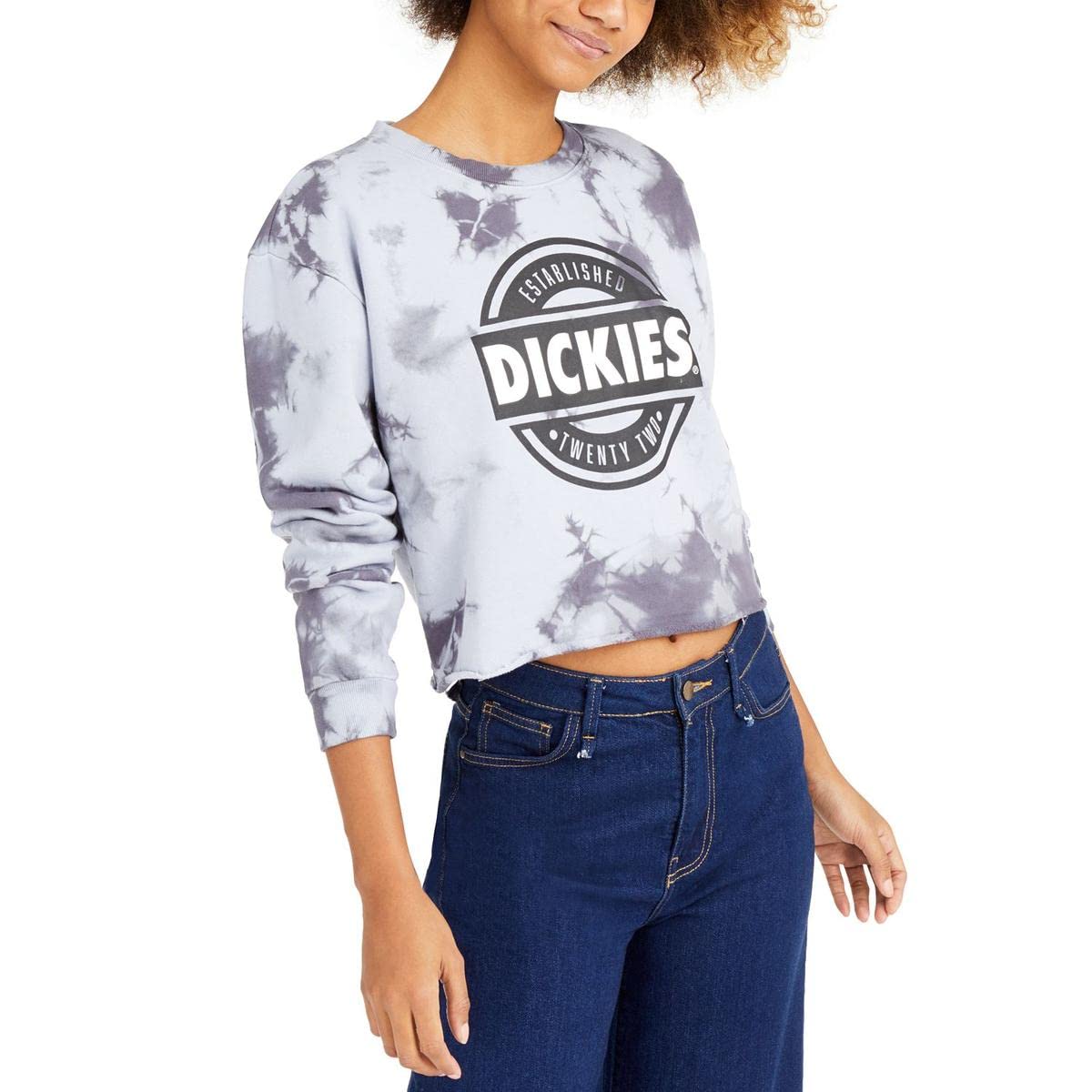 Dickies Womens Juniors Cotton Logo Sweatshirt Gray XS
