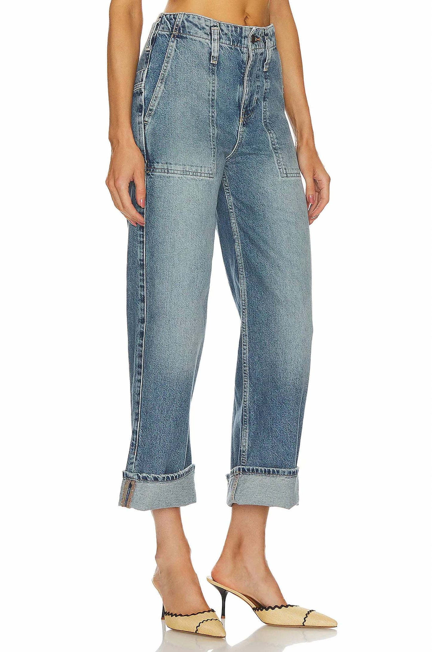 Free People - Major Leagues Mid Rise Cuffed Jeans