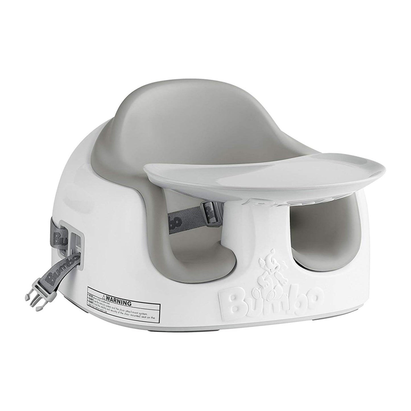 Bumbo Baby Toddler Adjustable 3 in 1 Multi Seat High Chair and Booster Seat with Removable Tray and Buckle Strap for Toddlers 1 to 3 Cool Gray