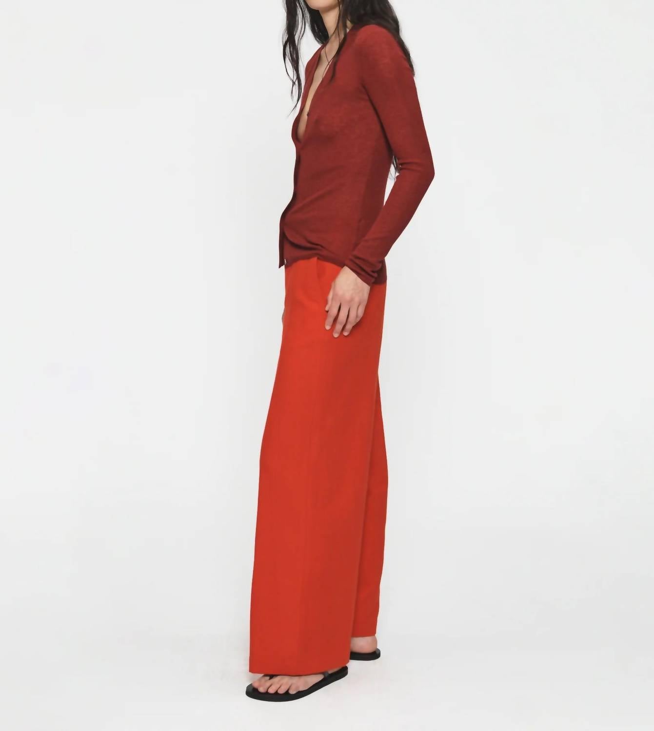 6397 - Skinny Rib V Cardigan
