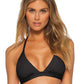 BECCA by Rebecca Virtue Fine Line Lara Halter Top with Fixed Band Black MD