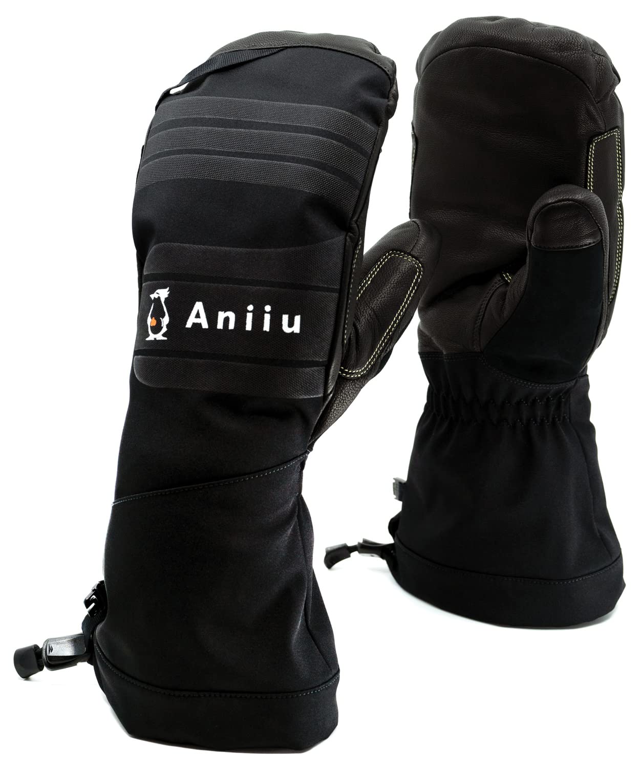 Aniiu Viinson Black Waterproof Winter Mitts Size 7