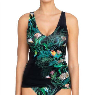 Johnny Was - Blusa envolvente com estampa de lírio de calla