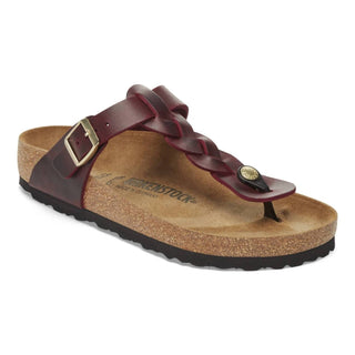 Birkenstock - Sandálias femininas Gizeh em couro trançado e oleado