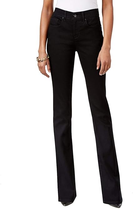 Jeans Bootcut Feminino Style &amp; Co Cintura Média Preto Tamanho 8