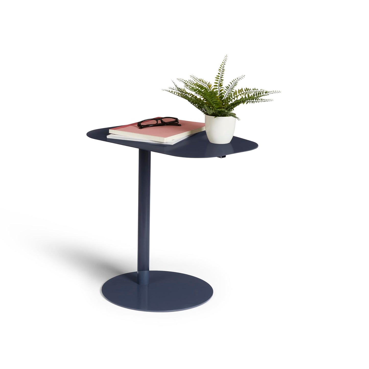 Safco Single Leg Modern End Table in Blue