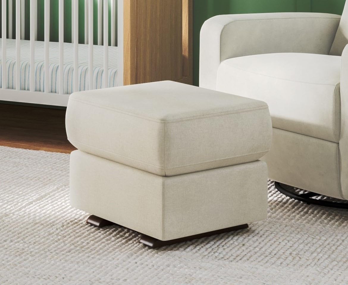 Nurture Gliding Ottoman  Premium Ottoman Footrest for Nursery or Living Room Features Premium StainResistant Performance Fabric in a Sleek Smooth Glide Design Ivory