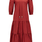 BOSS Womens/Ladies Depera Tiered Maxi Dress (2 US) (Red)