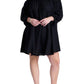ELOQUII Women's Plus Size Ruffle Neckline Mini Dress - 14/16, Black Onyx