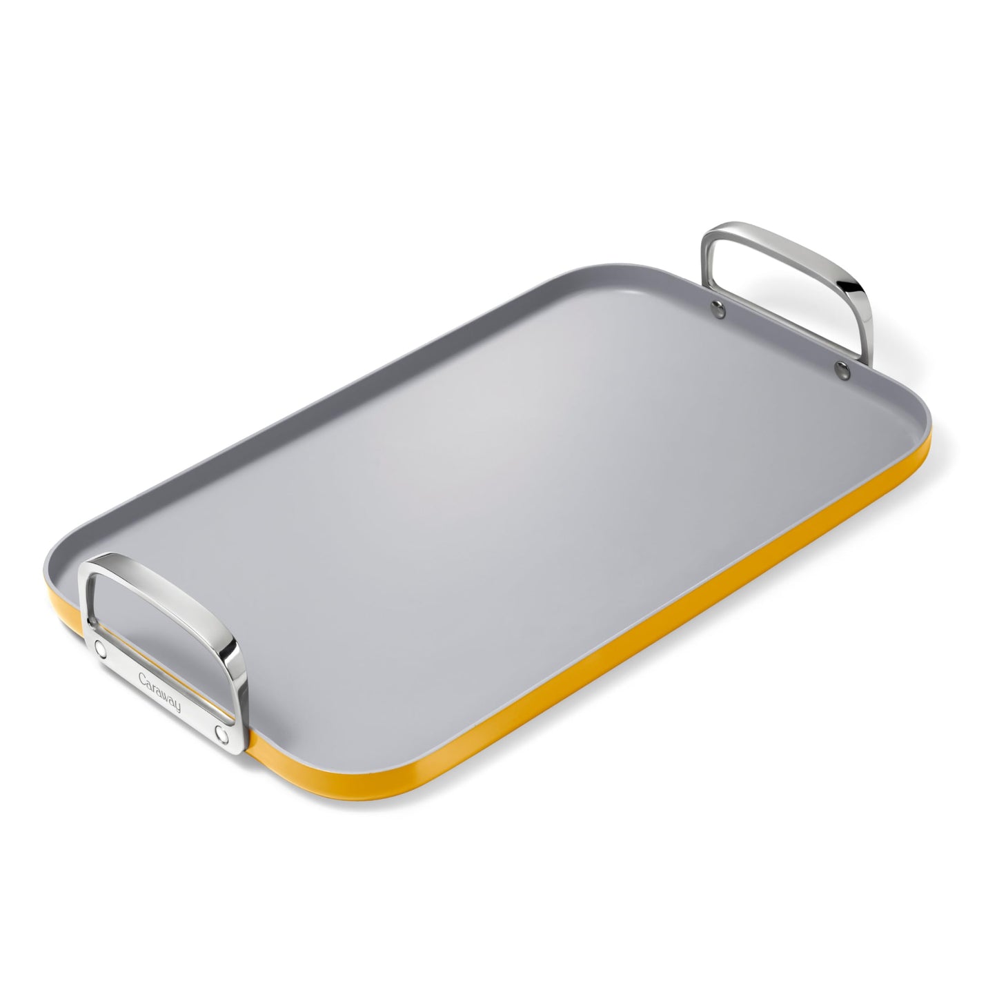 Caraway Double Burner Griddle  19x12 Griddle Pan  NonStick Ceramic Coated  Non Toxic PTFE  PFOA Free  Oven Safe  Compatible with All Stovetops  Marigold