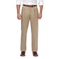 Haggar Mens Premium No-Iron Classic-fit Expandable-Waist Pleat-Front Casual Pants, Khaki Casual, 44W x 29L US