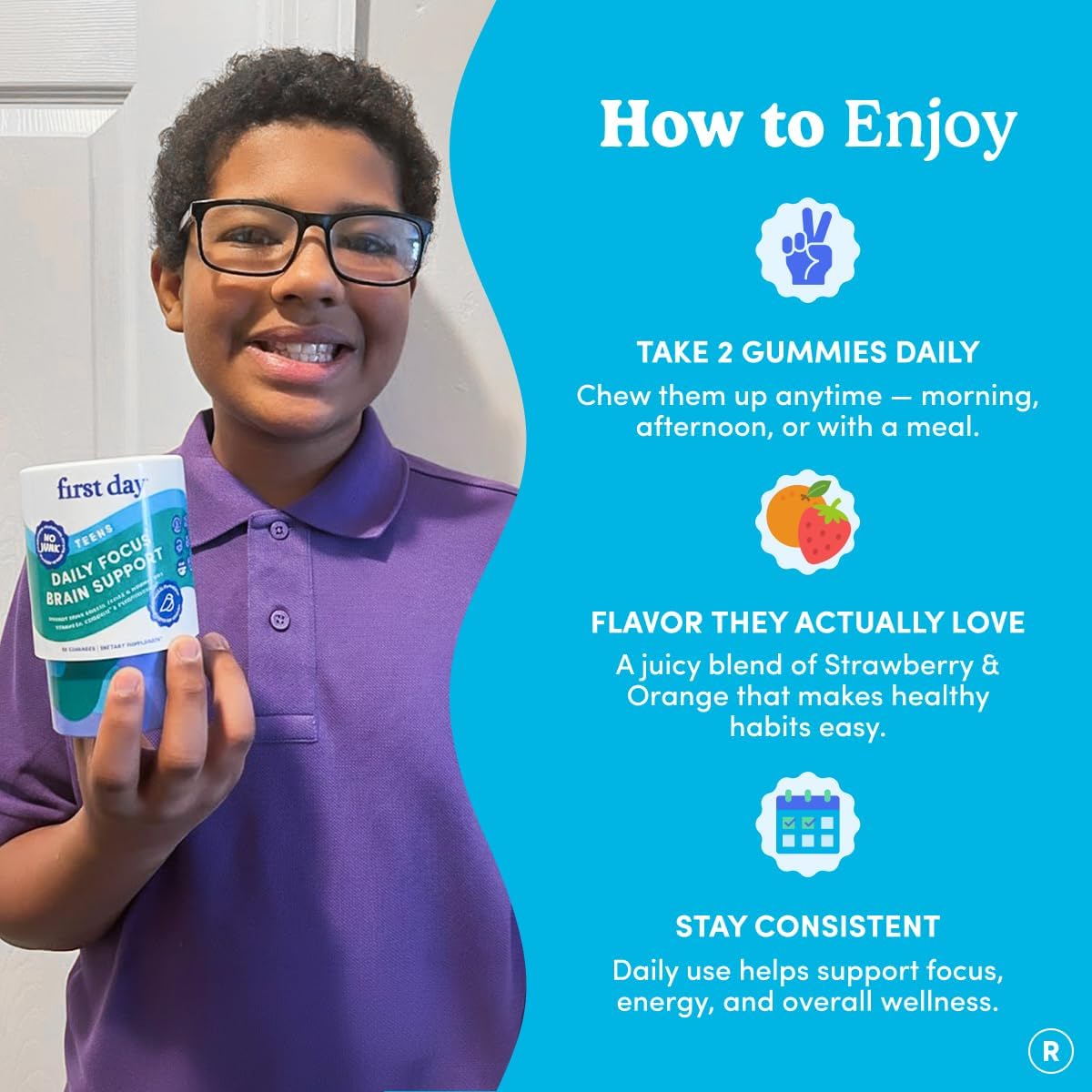 FIRST DAY Teens' Daily Focus Brain Support