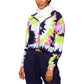 Bam Womens Cropped Tie Dye Zip Hoodie White M