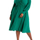 ELOQUII Women's Plus Size Knot Front Pleated Skirt Dress - 24, Aventurine