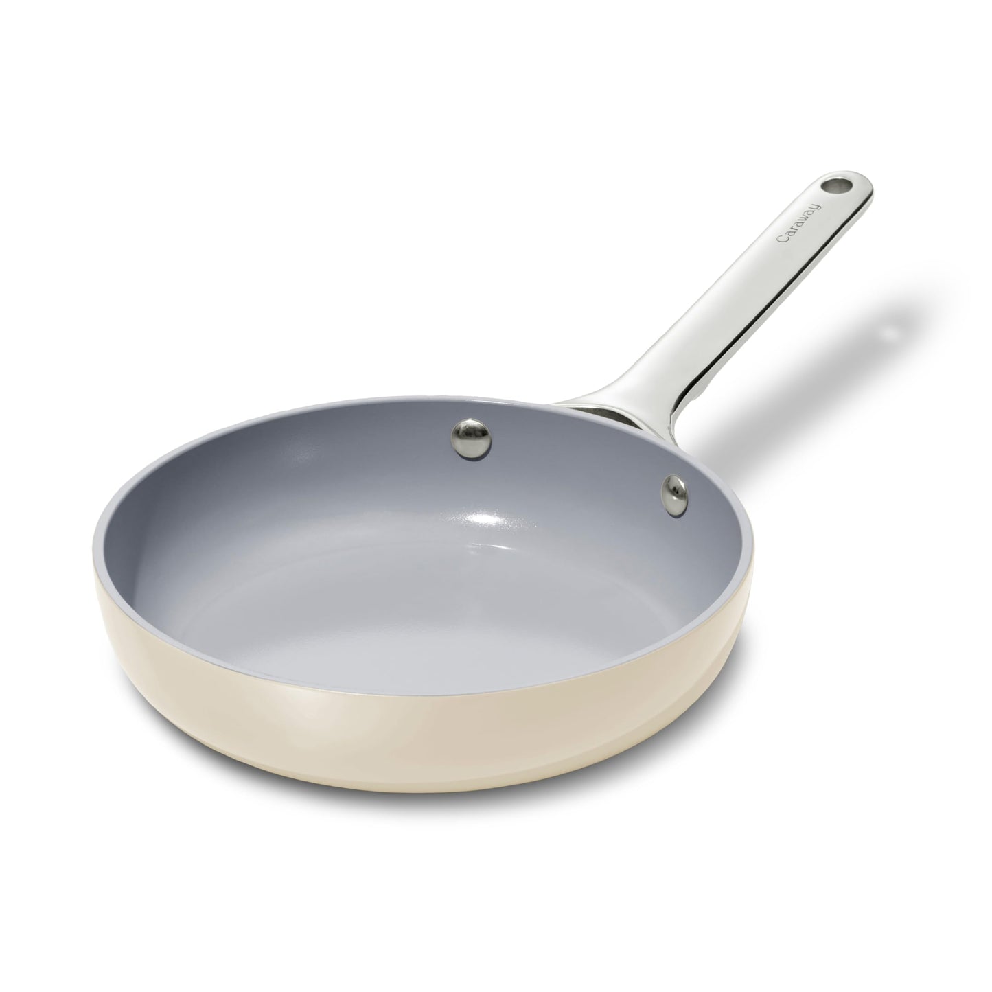 Caraway Nonstick Ceramic Mini Fry Pan 105 qt 8  Non Toxic PTFE  PFOA Free  Oven Safe  Compatible with All Stovetops Gas Electric  Induction  Cream