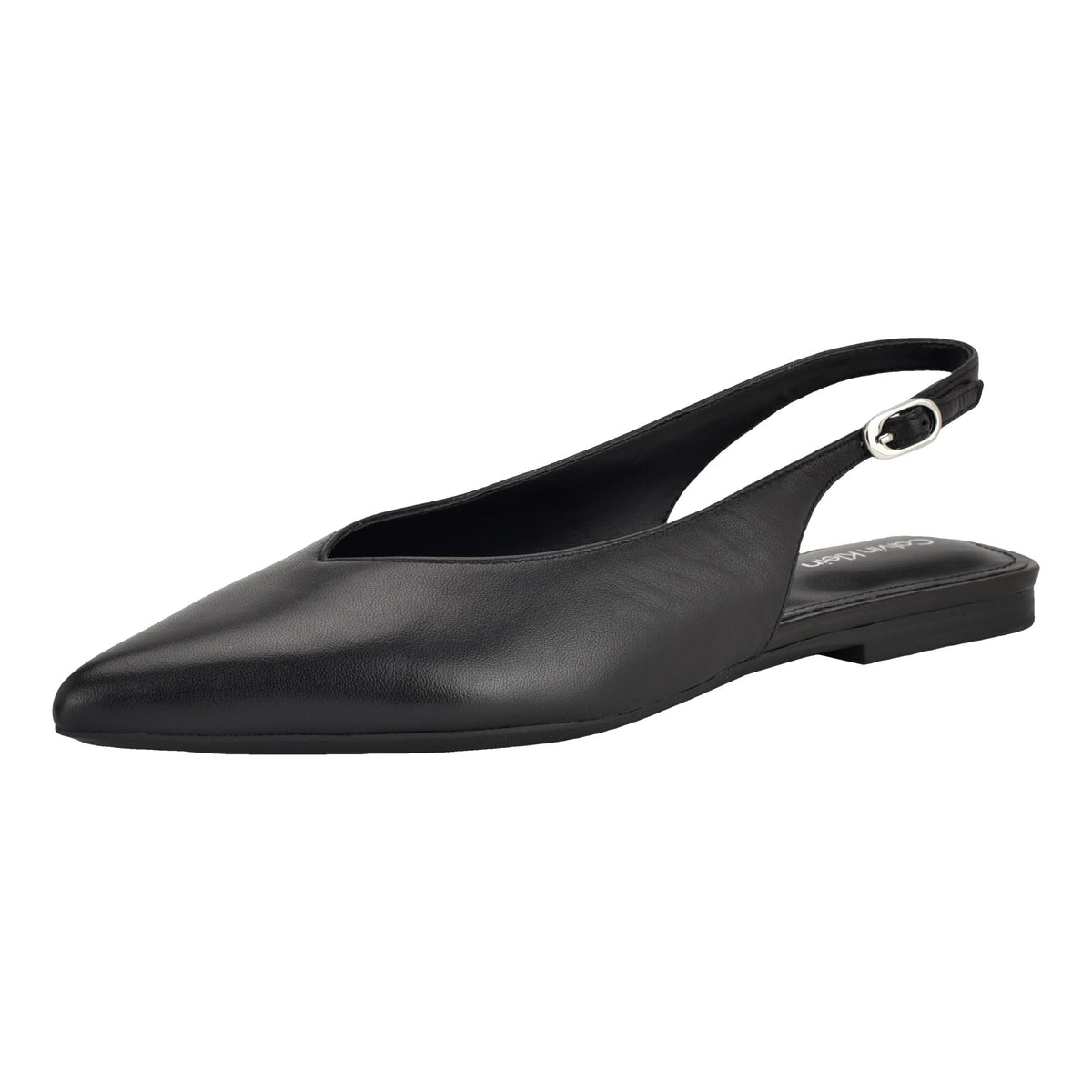 Calvin Klein Women's Galiana Black Leather Flat Size 8