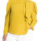 ELOQUII Women's Plus Size Drape Front Blouse - 18, Marigold