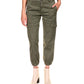 Sanctuary Rebel Pants for Women - Cotton-Blend Construction - Elasticized Fitted Ankle Cuffs - Side Pockets Hiker Green 31 27