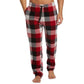 Perry Ellis Portfolio Men's Modern Buffalo Plaid Textured Fleece Pajama Pants (Rio Red, Medium)