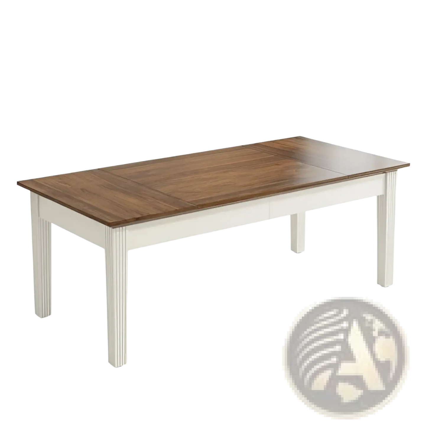 62 Inch White and Brown Wooden Executive Office Desk