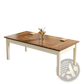 62 Inch White and Brown Wooden Executive Office Desk