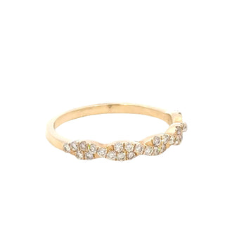 Aamiaa - Anel com diamante natural de 0,35 quilates e faixa torcida - Tamanho 6,5