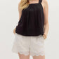 Entro - Black Scalloped Tank