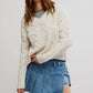 Free People - Washed Cable Knit Sweater