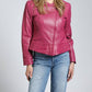 11 Uptown - Collarless Lamb Leather Zip Up Jacket