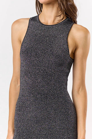 Lalavon - Shimmer Sleeveless Mermaid Midi Dress